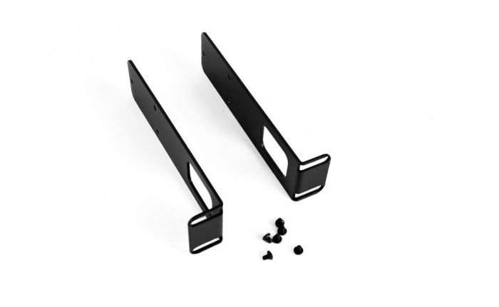 Flush Mount Rack Adapter Brackets 4RU 19" Black (Pair)
