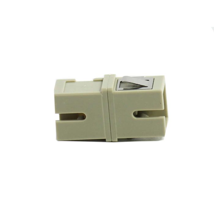 SC Simplex Multimode Adapter, Phosphorous Bronze Sleeve, Beige, No Flange