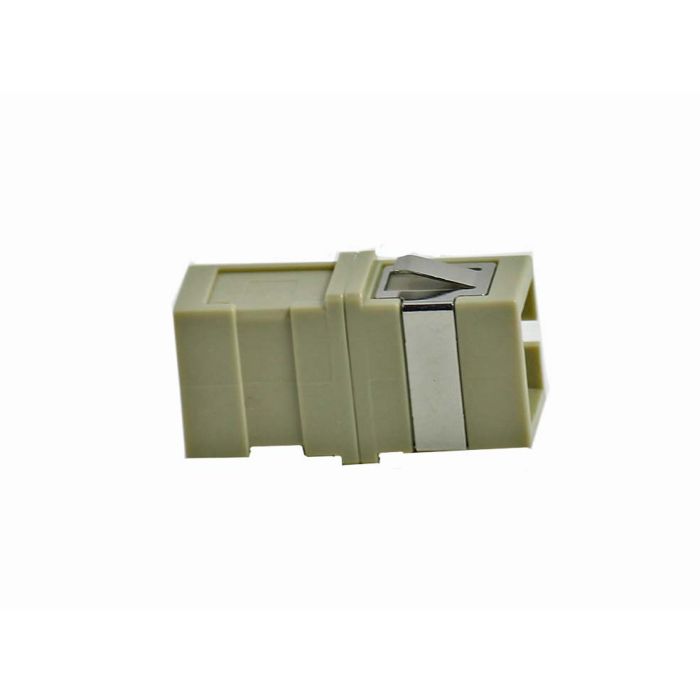 SC Simplex Multimode Adapter, Phosphorous Bronze Sleeve, Beige, No Flange