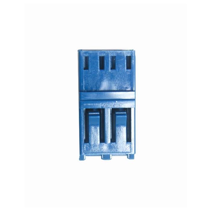 LC Duplex Singlemode Adapter, Zirconia, Blue, No Flange