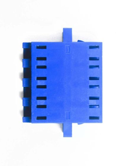 Quad Single Mode LC Mating Sleeve, Beige Color, Duplex SC Footprint, Snap & Screw Mount