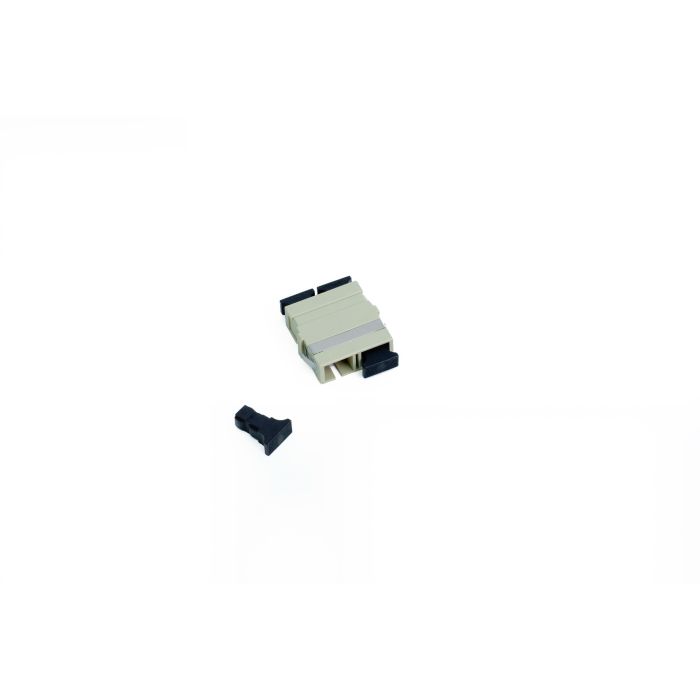 SC Duplex Multimode Adapter, Phosphorous Bronze, Beige, No Flange