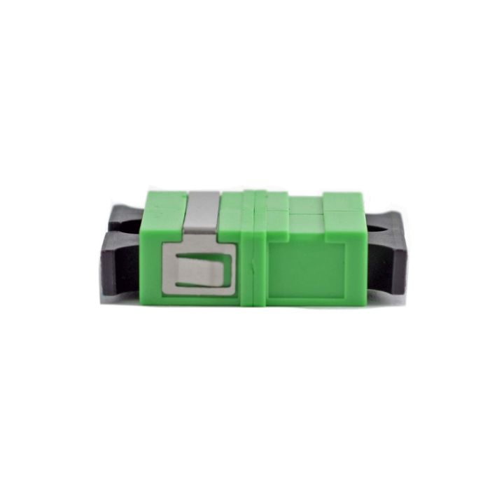 SC APC Duplex Adapter, Zirconia, Green, No Flange