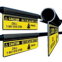 Clips with Reflective Laminated Label Applied. 6" Length. (generic print) Black on Orange