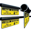 Clips with Reflective Laminated Label Applied. 6" Length. (generic print) Black on Orange