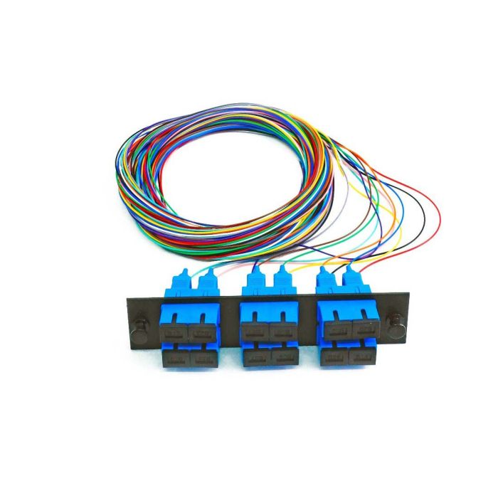 Snap Pack, 12 Fiber, Singlemode, Duplex, SC/UPC, Black Plate, 3 Meters