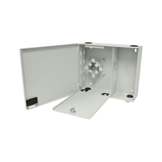 Wall Mount Patch Panel Economy Holds (2) Adapter Plates Unloaded Off White