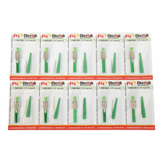 Splice-On Connector Cheetah FC APC Singlemode 900um Green 100 Pack