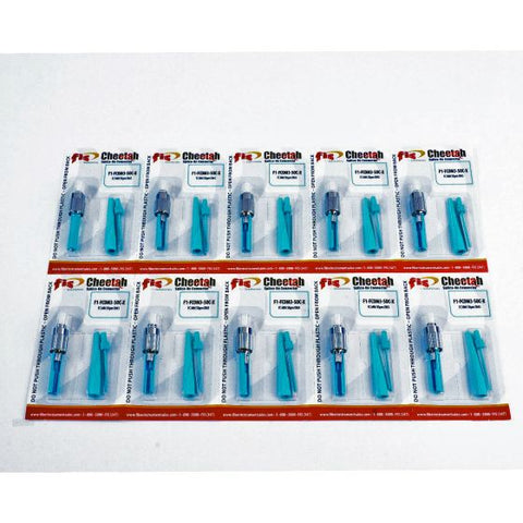 Splice-On Connector Cheetah FC PC Multimode 50um OM3 900um Aqua 100 Pack