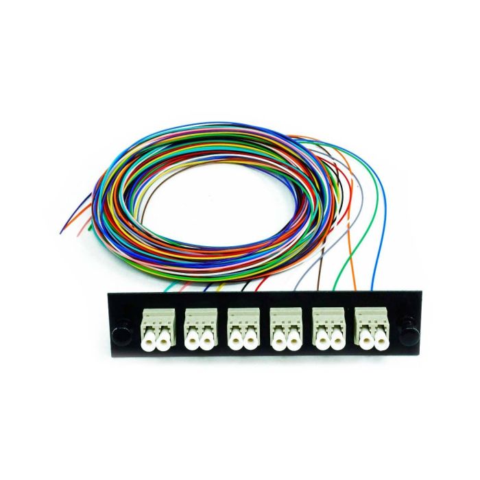 Snap Pack, 12 Fiber, Multimode 62.5um OM1, Duplex, LC/PC, Black Plate, 3 Meters