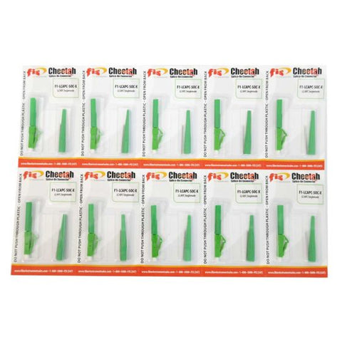 Splice-On Connector Cheetah LC APC Singlemode 900um Green 10 Pack