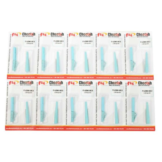 Splice-On Connector Cheetah LC PC Multimode 50um OM3 900um Aqua 100 Pack