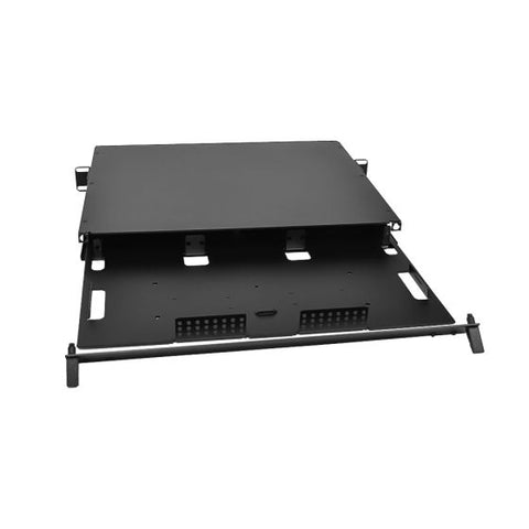 Patch Panel 1RU Holds (3) Adapter Plates Solid Door Unloaded Black