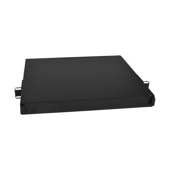 Patch Panel 1RU Holds (3) Adapter Plates Solid Door Unloaded Black
