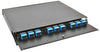 Rack Mount Enclosure 1RU Loaded with 3 Duplex SC/UPC Plates & Splice Trays Black