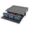 Rack Mount Enclosure 2RU Loaded with 6 Duplex SC/APC Plates Pigtails & Splice Trays Black