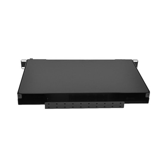 Swing Out Patch Panel 1RU Holds (2) Adapter Plates Unloaded Black