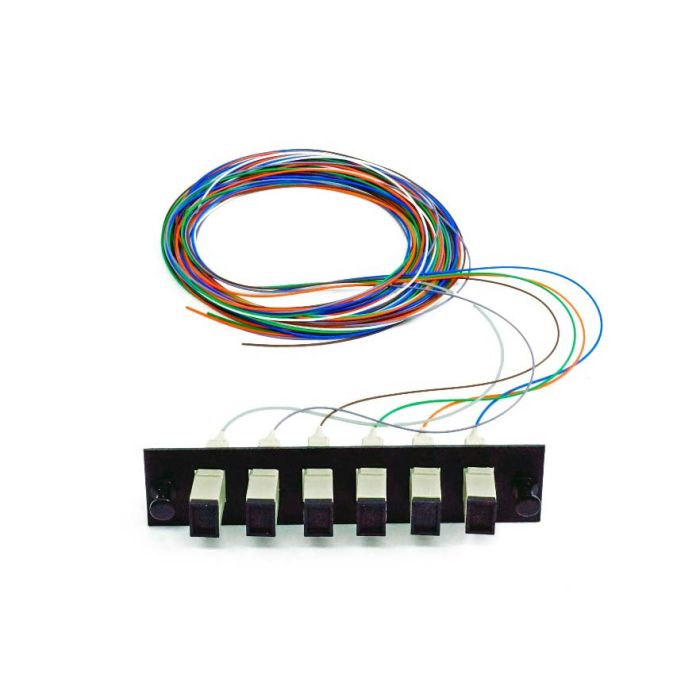 Snap Pack, 6 Fiber, Multimode 62.5um OM1, SC/PC, Black Plate, 3 Meters