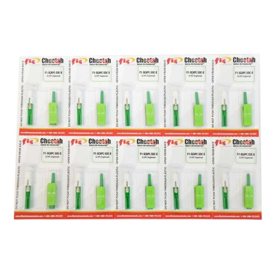 Splice-On Connector Cheetah SC APC Singlemode 900um Green 100 Pack