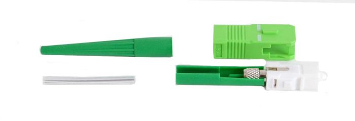 Splice-On Connector Cheetah SC APC Singlemode 900um Green 100 Pack