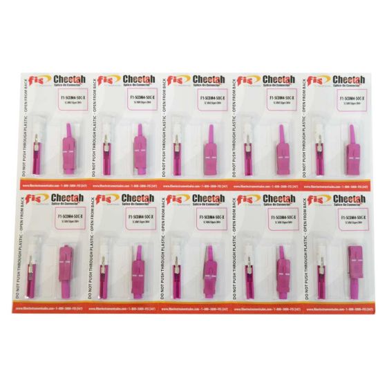 Splice-On Connector Cheetah SC PC Multimode 50um OM4 900um Magenta 10 Pack