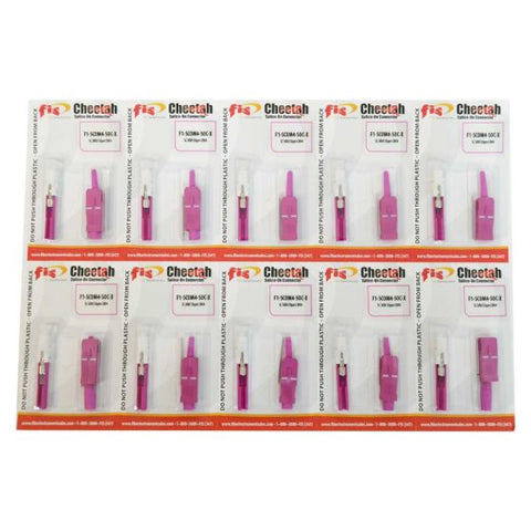 Splice-On Connector Cheetah SC PC Multimode 50um OM4 900um Magenta 100 Pack