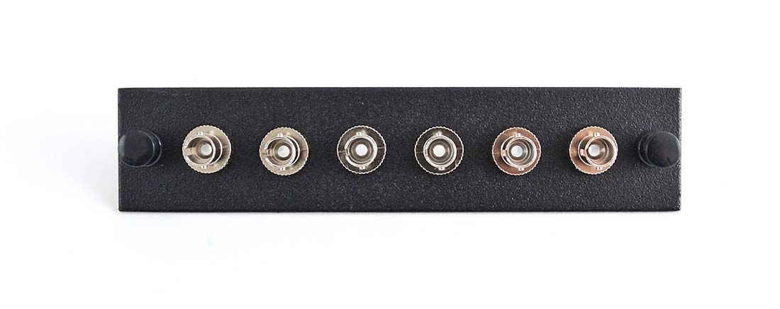 Adapter Plate 6-Pack ST Singlemode Loaded Black