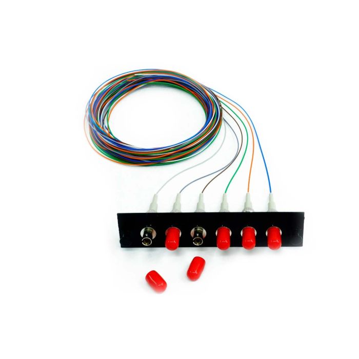Snap Pack, 6 Fiber, Multimode 62.5um OM1, ST/PC, Black Plate, 3 Meters