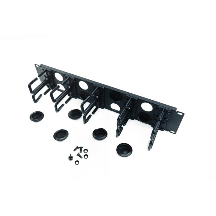 Quest Horizontal Cable Manager, Single Sided, 2RU, D-Ring