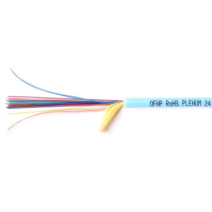 TLC 24 Fiber Multimode 50um OM4 High-Density Plenum Fiber Optic Cable Aqua 2.95mm (per meter)