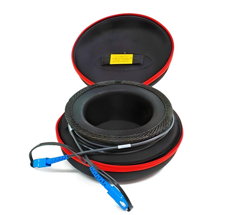 Launch Disc Style #1, 100 meters, Single mode, 1.5 meter Pigtails, SC/UPC Connectors Both Ends | Plus Corning® SMF-28® Ultra Fiber