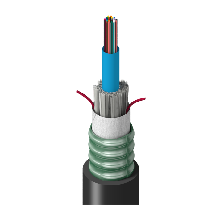 Mohawk 24 Fiber SM Central Loose Tube Armored Black (per meter)