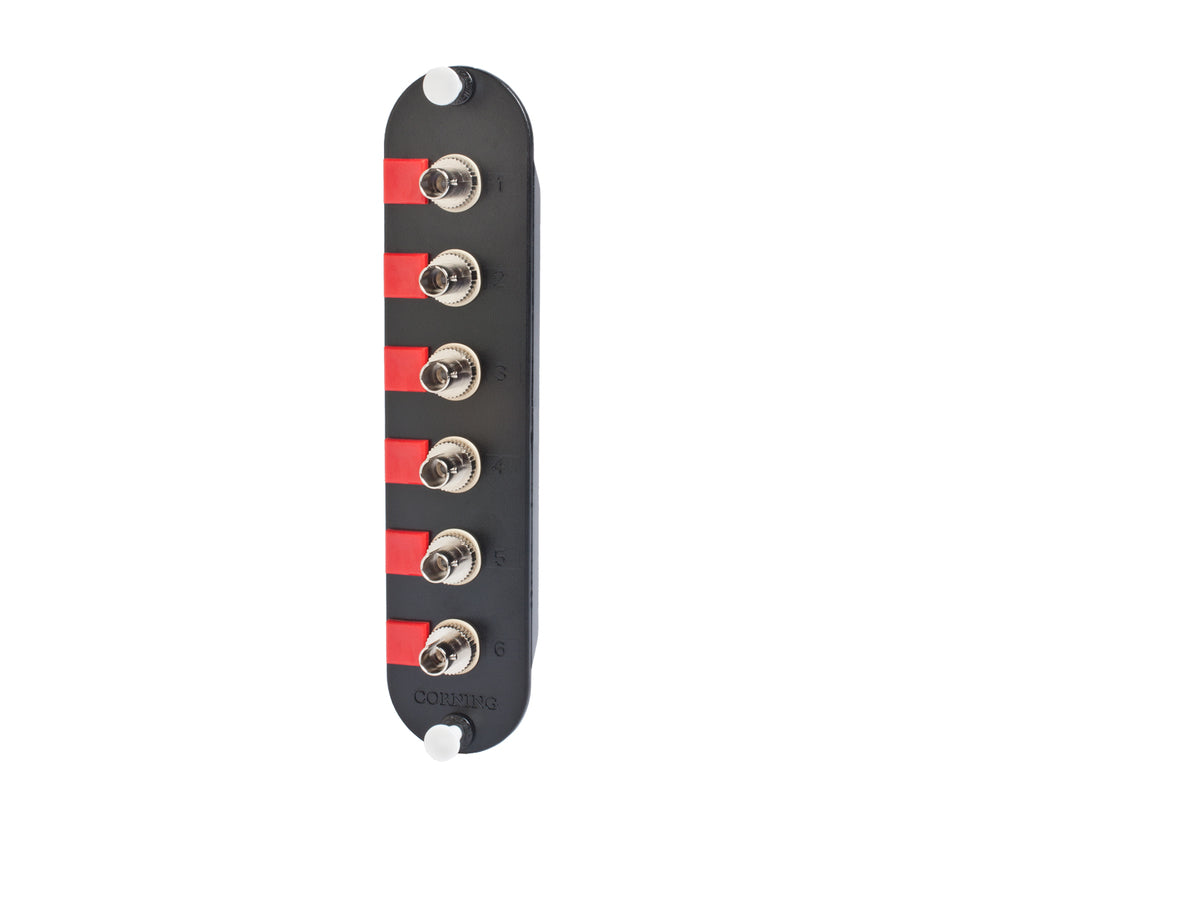 Corning Connector Panel with 6 Simplex ST Adapters - Multimode - 62.5µm