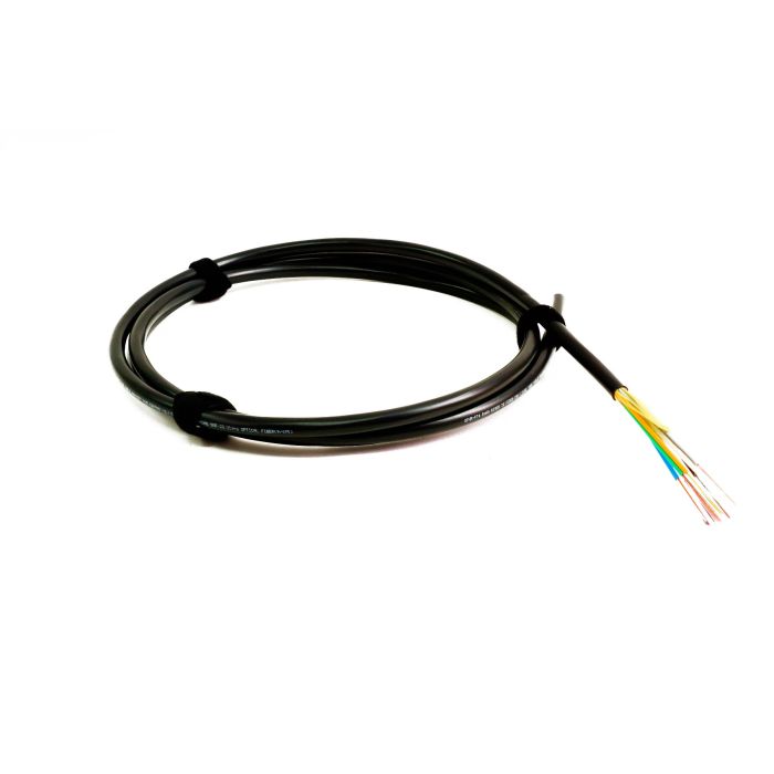 TLC Indoor/Outdoor Fiber Optic Cable, 6 Fiber Singlemode 9/125um SMF28 Ultra Gel Free Riser Black (per meter)