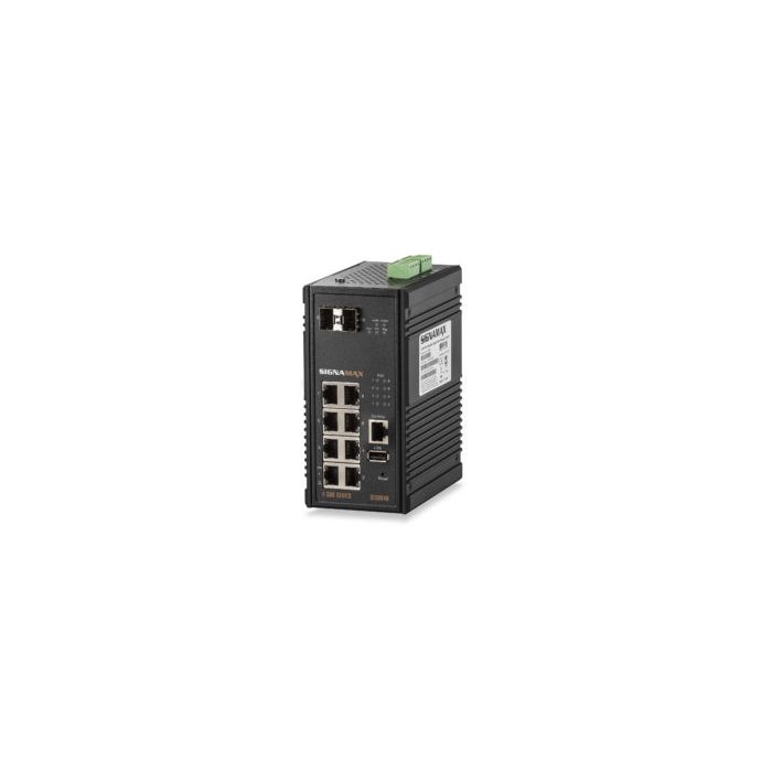 Signamax I-300 Series 8-Port Managed Industrial PoE+ Switch with 2 Gigabit SFP Ports