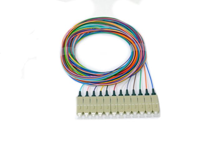 62.5/125/900µm multimode SC/PC Color Coded Pigtail, 3 Meters (12 pcs/pack)
