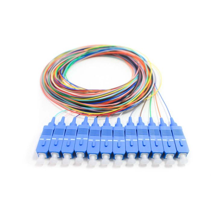 12 Fiber Singlemode 900um SC/UPC Pigtail Pack, 3 Meters