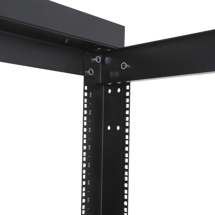 4 Post Open Frame Floor Rack, 45RU, 19" Mounting, Black