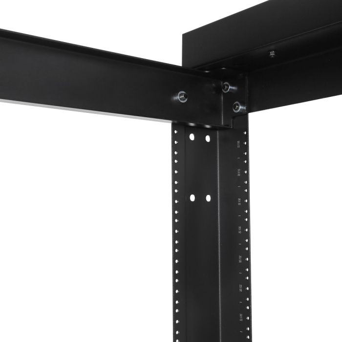 4 Post Open Frame Floor Rack, 45RU, 19" Mounting, Black