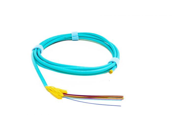 TLC 6 Fiber, 50/125um ClearCurve OM4, Distribution Fiber Optic Cable, Riser, Aqua (per meter)