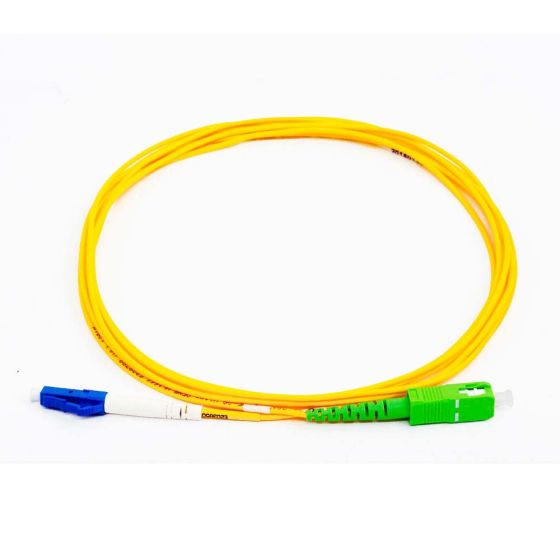 Fiber Optic Patch Cable, SC to LC APC-UPC, 1 meter, 1.6mm, Simplex, SM | Plus Corning® SMF-28® Ultra Fiber