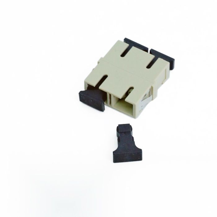 SC Duplex Multimode Adapter, No Flange, Beige (100 Pack)