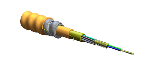 MIC Tight-Buffered, Interlocking Armored Cable, Plenum, 12 F, 50 µm multimode (OM2)