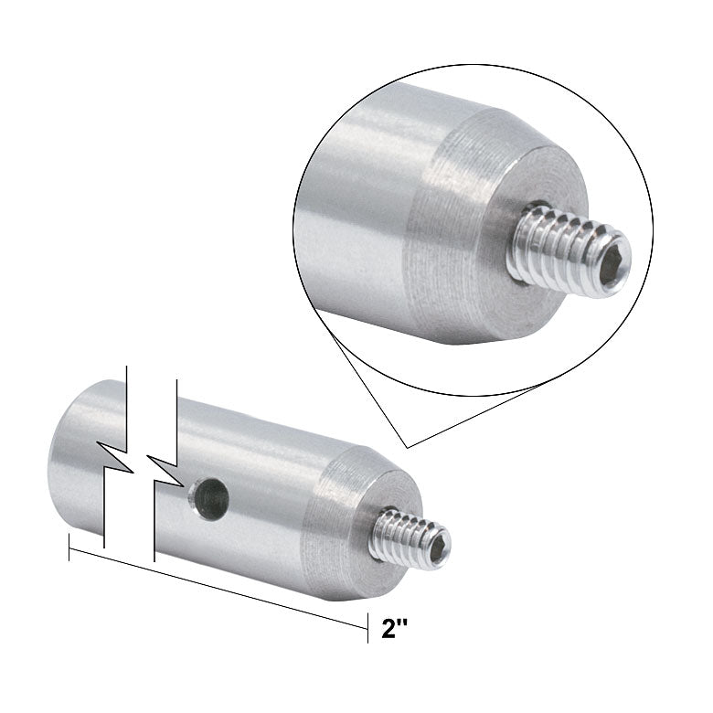 TH-TR2 - Ø1/2" Optical Post, SS, 8-32 Setscrew, 1/4"-20 Tap, L = 2"