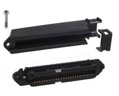 Champ Conn 25Pr Kit Female Black For 24/26Awg 90 Deg Hood with Dust Cover RoHS