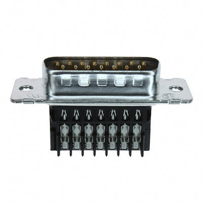 Db15 Male Plug Crimp Assy Tin Plated Shell IDC 26-22 Awg Wire RoHS