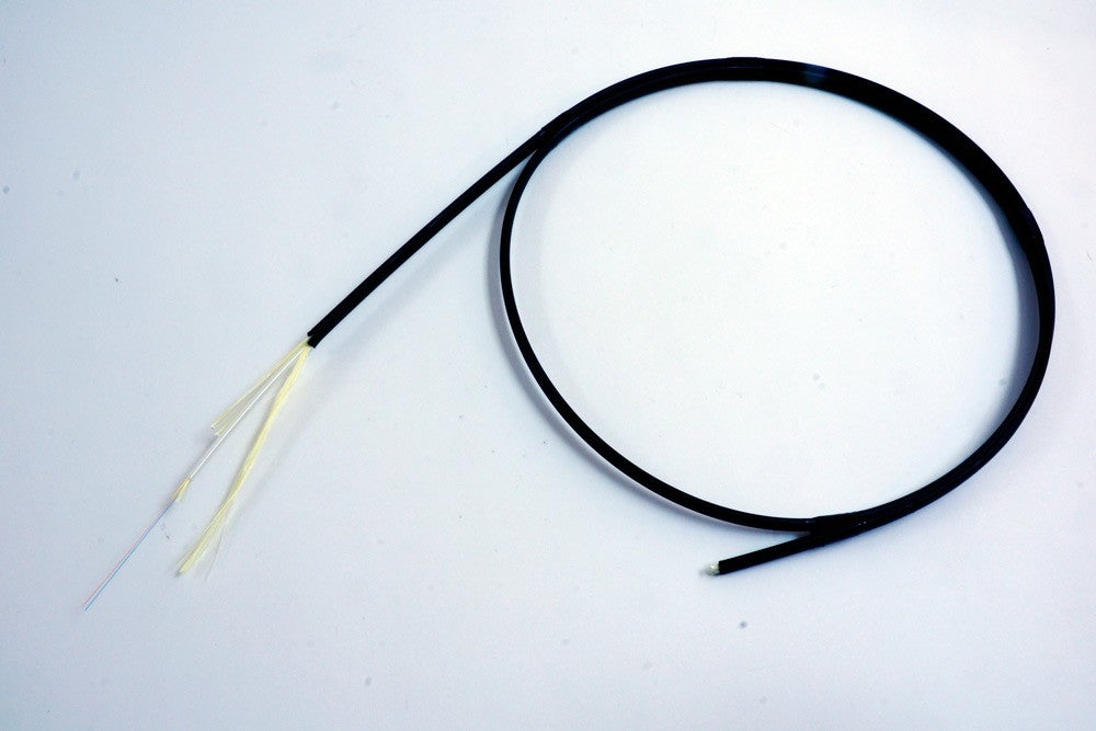 2 Fiber Single Mode SMF28 Ultra Dry Flat Drop Cable PE Black (per meter)