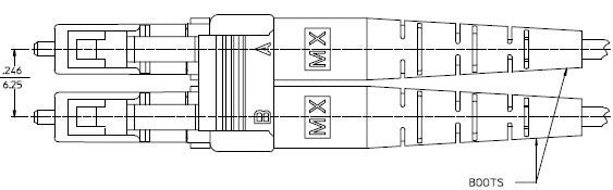 Duplex LC Zirconia Ferrule 126µm Multimode Connector, 3mm Boot, Molex