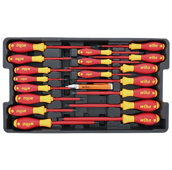 Wiha 32800 Electrician's Tool Set in Rolling Case, 80-Piece