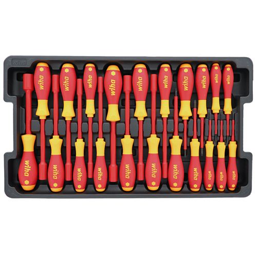 Wiha 32800 Electrician's Tool Set in Rolling Case, 80-Piece